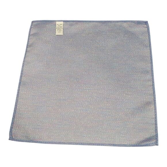 MEN'S LARR BRIO STARLIGHT LAME SPARKLY METALLIC JACQUARD FABRIC POCKET SQUARE. - Picture 3 of 5